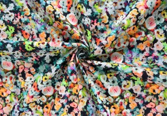 Cotton fabric with spandex, "Patterned Flowers"