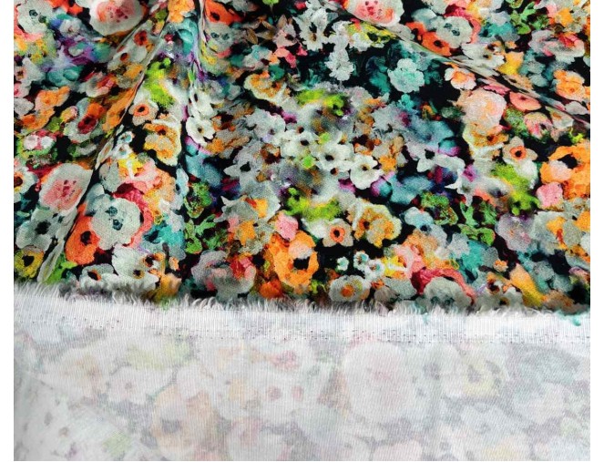 Cotton fabric with spandex, "Patterned Flowers" internetu