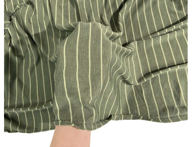 Merino wool knitwear, striped khaki pigiau