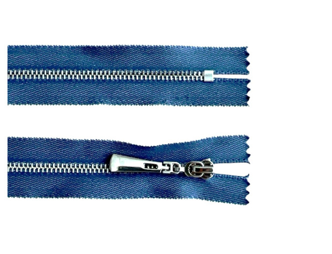 Metalinis užtrauktukas 16cm Džinso mėlyna
