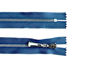 Metalinis užtrauktukas 16cm Džinso mėlyna