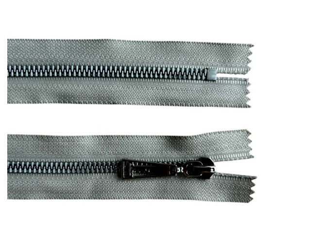 Metalinis užtrauktukas 16cm Pilkas