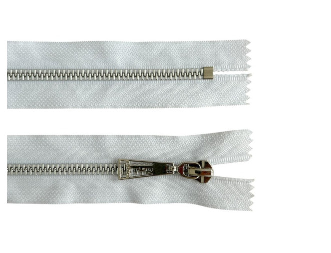 Metalinis užtrauktukas 60cm Baltas