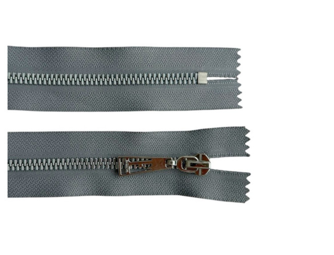 Metal zipper 60cm Gray