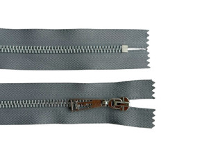 Metalinis užtrauktukas 60cm Pilkas