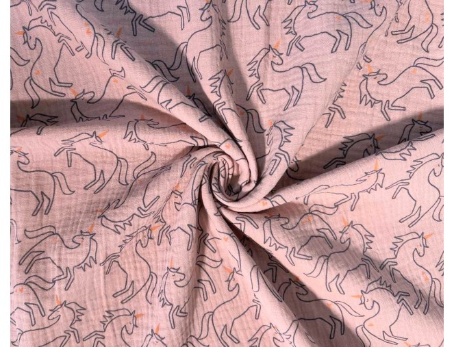 Muslin Unicorns in Ash Pink
