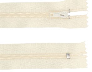 Non-detachable 3D zipper 40 cm Cream Non-detachable 3D zipper 40 cm Cream
