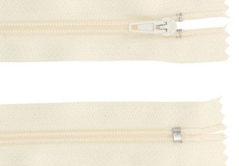 Non-detachable 3D zipper 40 cm Cream