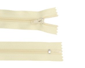 Non-detachable 3D zipper 40 cm Cream Non-detachable 3D zipper 40 cm Cream