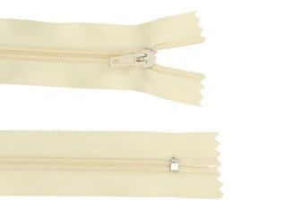 Non-detachable 3D zipper 40 cm Cream