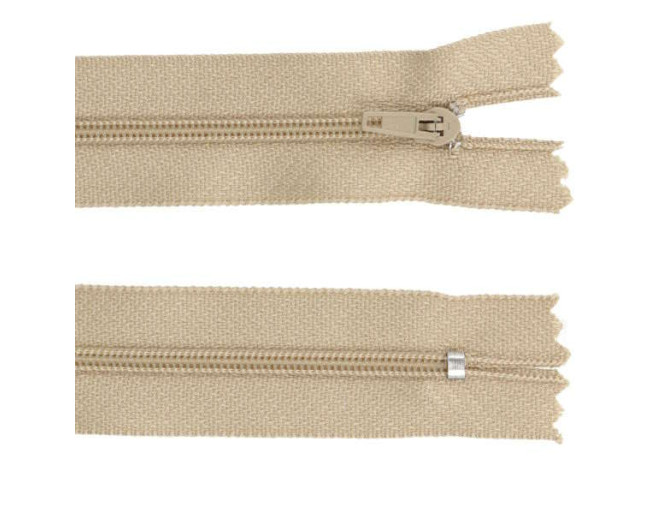 Neišsegamas 3d. užtrauktukas 40cm Šviesi smėlio