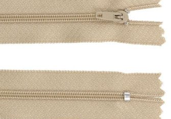 Non-detachable 3D zipper 40 cm Light sand