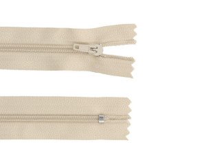 Non-detachable 3D zipper 40 cm Light sand Non-detachable 3D zipper 40 cm Light sand