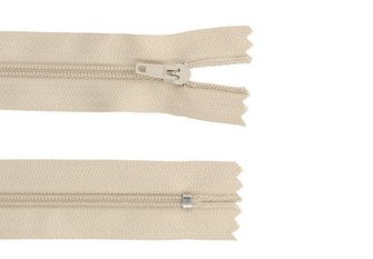 Non-detachable 3D zipper 40 cm Light sand