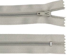 Non-detachable 3D zipper 40 cm Light gray Non-detachable 3D zipper 40 cm Light gray