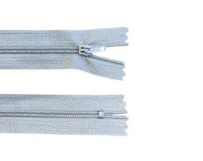 Non-detachable 3D zipper 40 cm Light gray Non-detachable 3D zipper 40 cm Light gray