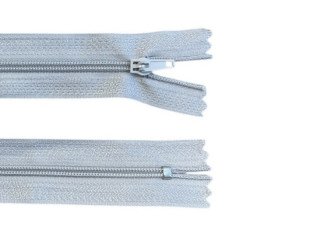 Non-detachable 3D zipper 40 cm Light gray