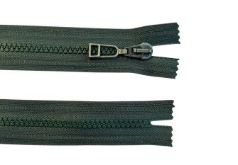 Plastic zipper 25cm Khaki