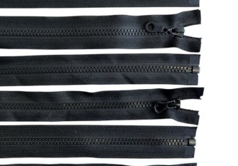 Set of plastic zippers, 60 cm, 10 pieces
