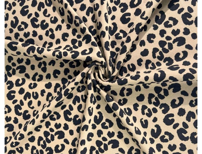 RIB Knitwear with Leopard Prints