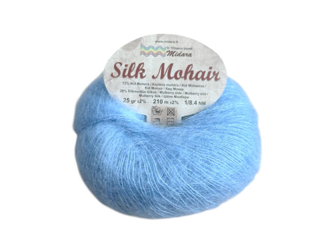 Silk mohair 550 Šviesi mėlyna