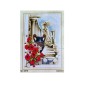 Embroidery picture with thread, 40x50 cm: Poppies and Columns