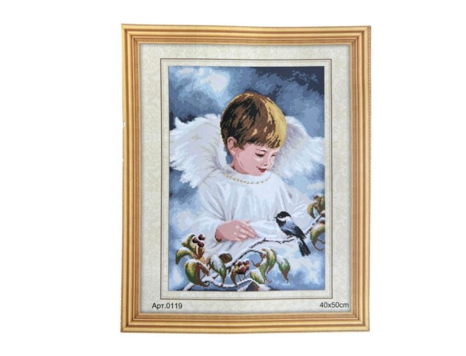 Embroidery Picture with Threads, 40x50 cm, Angel