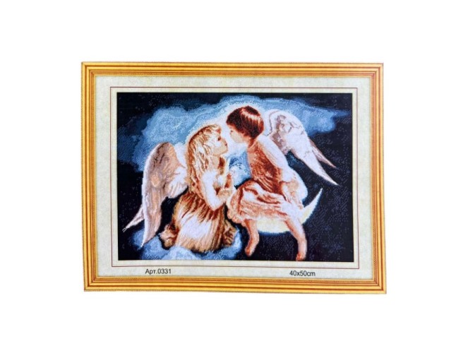 Embroidery picture with thread, 40x50 cm, Little Angels