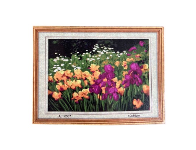 Embroidery picture with thread, 40x50 cm, Flower Meadow