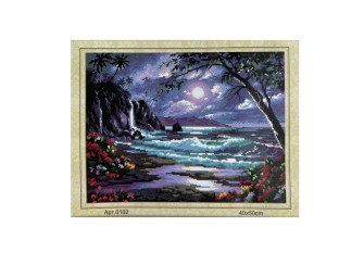 Siuvinėjimo paveikslas su siūlais 40x50cm Peizažas