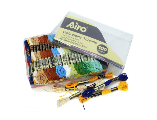 Siuvinėjimo siūlų rinkinys (100vnt)