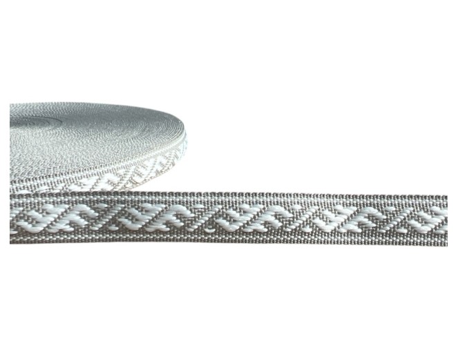 National Ribbon, 12 mm, Gray and White