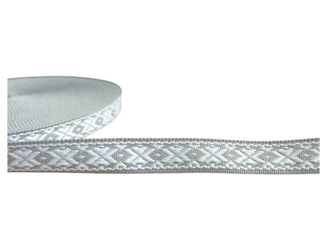 National Ribbon, 15 mm, Gray and White