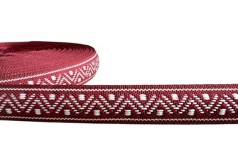 Tautinė juostelė 18mm Bordo balta