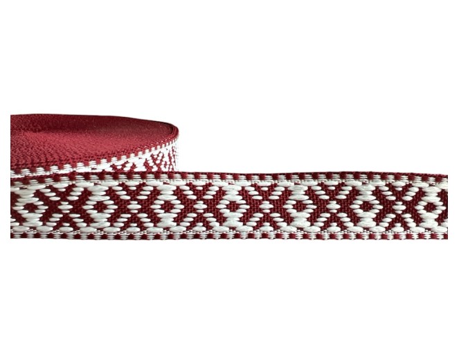 National Ribbon, 20 mm, Burgundy and White