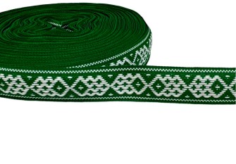 Tautinė juostelė 20mm Žalia balta