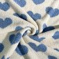 Teddy fabric Blue hearts on cream background