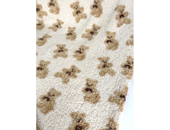 Teddy fabric, "Little Bears," cream-colored, 320 g/sq. m. pigiau