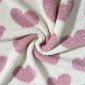 Teddy fabric Pink hearts in cream