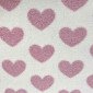 Teddy fabric Pink hearts in cream pigiau