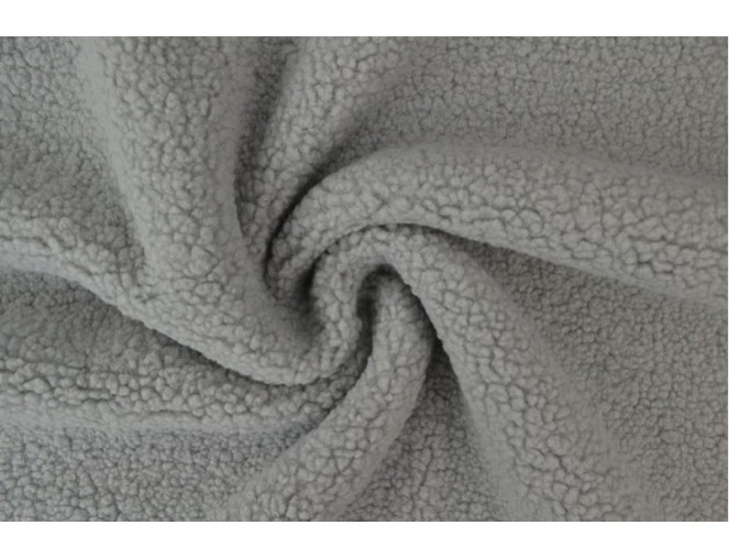 Teddy fabric, light gray, 350 g/sq. m.