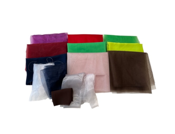 Set of Tulle, Chiffon, and Organza Scraps No. 139