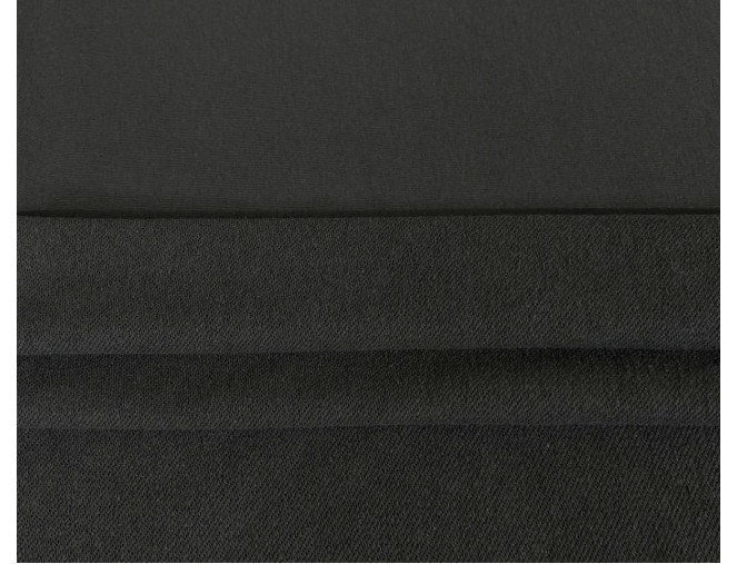 Three-thread looped knit fabric, black pigiau