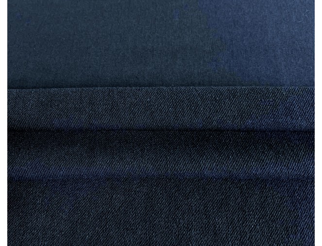 Three-thread looped knit fabric, dark blue pigiau