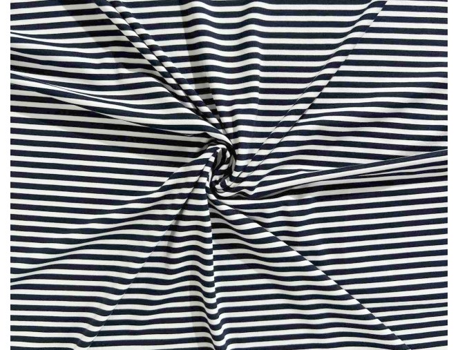Viscose jersey Dark blue striped